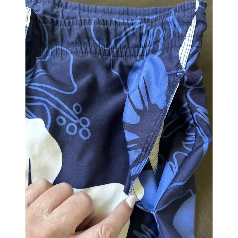 Newport Blue Island Brand Men's Tropical Print Swim Trunk Shorts Blue Size XL
